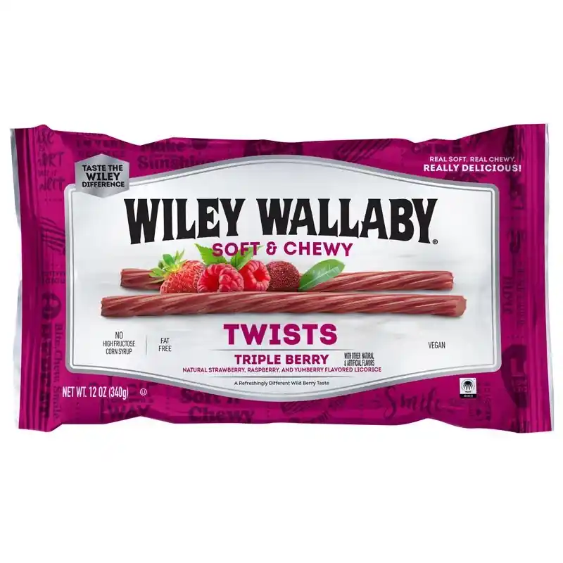 Australian Style Strawberry Raspberry Yumberry Licorice Candy 12 Oz
