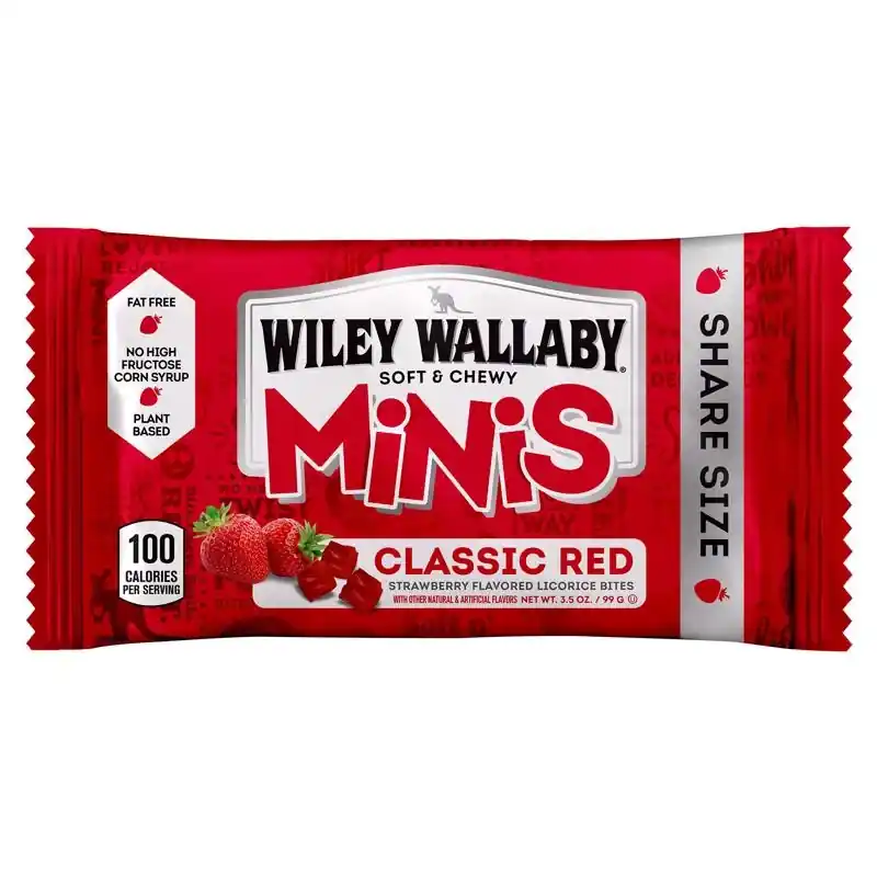 Wiley Wallaby Sugar-free Strawberry Licorice Bites 3.5 Oz