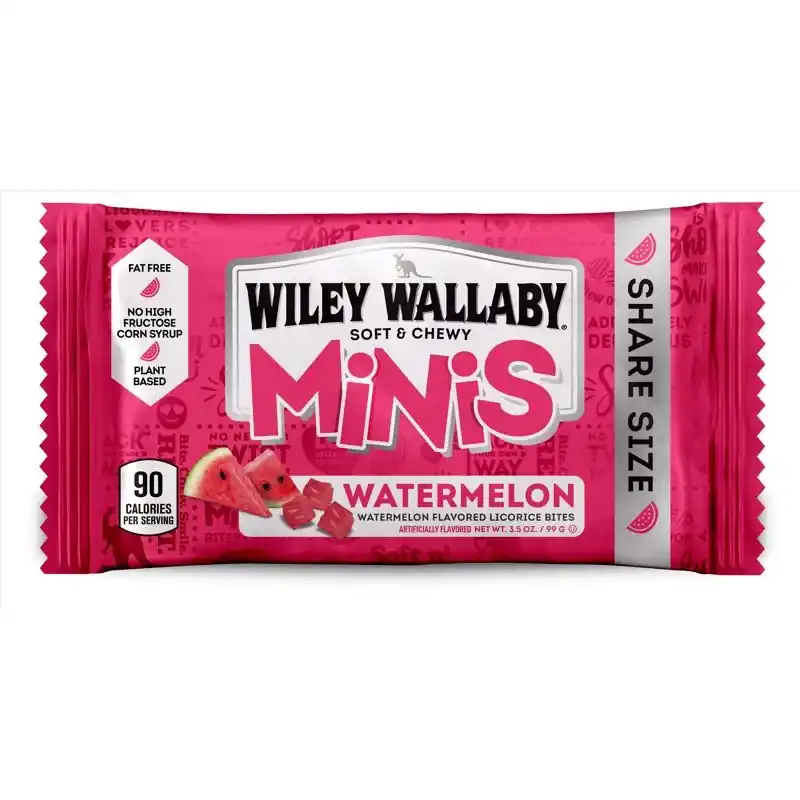 Wiley Wallaby Sugar Free Watermelon Licorice Bites 3.5 Oz