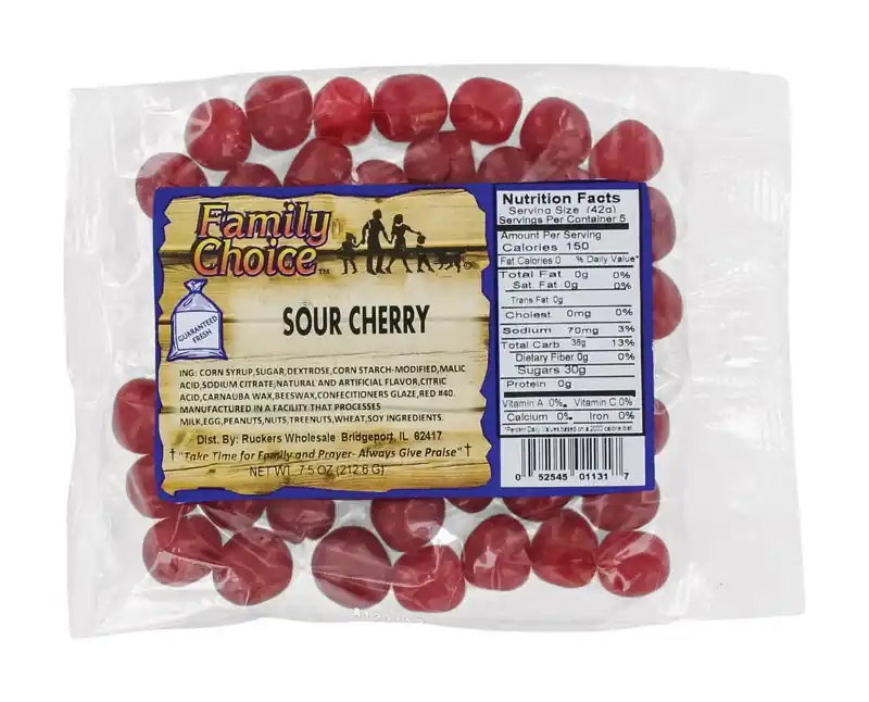 Sour Cherry Chewy Candy 7.5 Oz - Fat-free Treat