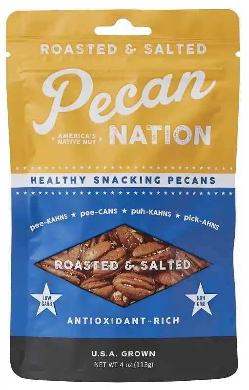 Pecan Nation Roasted Salted Pecans 4 Oz Pouch