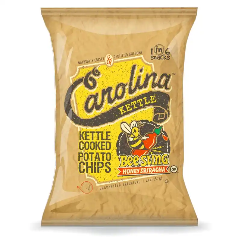 1 In 6 Snacks Carolina Honey Sriracha Kettle Cooked Potato Chips 2 Oz Bagged