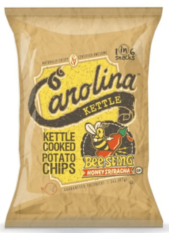 1 In 6 Snacks Carolina Honey Sriracha Kettle Cooked Potato Chips 5 Oz Bagged