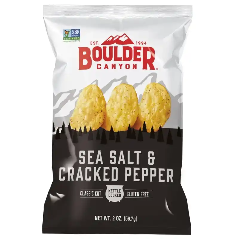 Boulder Canyon Sea Salt & Cracked Pepper Chips 2 Oz Bagged