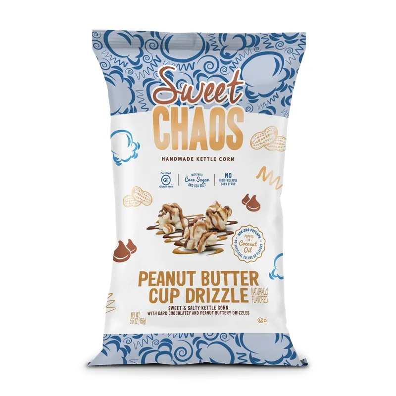 Sweet Chaos Peanut Butter Cup Drizzle Popcorn 5 Oz Bagged