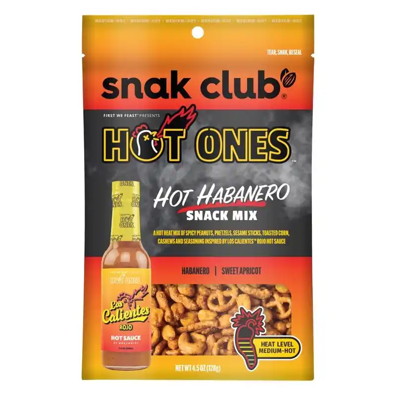 Snak Club Hot Ones Hot Habanero Sweet Apricot Snack Mix 4.5 Oz Bag