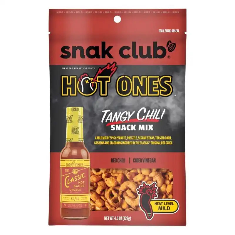 Snak Club Hot Ones Cider Vinegar Red Chili Snack Mix 4.5 Oz Bag