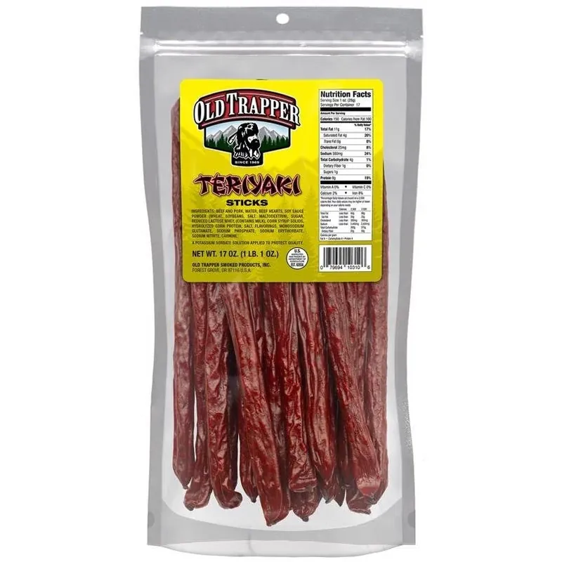 Old Trapper Teriyaki Beef Snack Sticks – 17 oz Bag