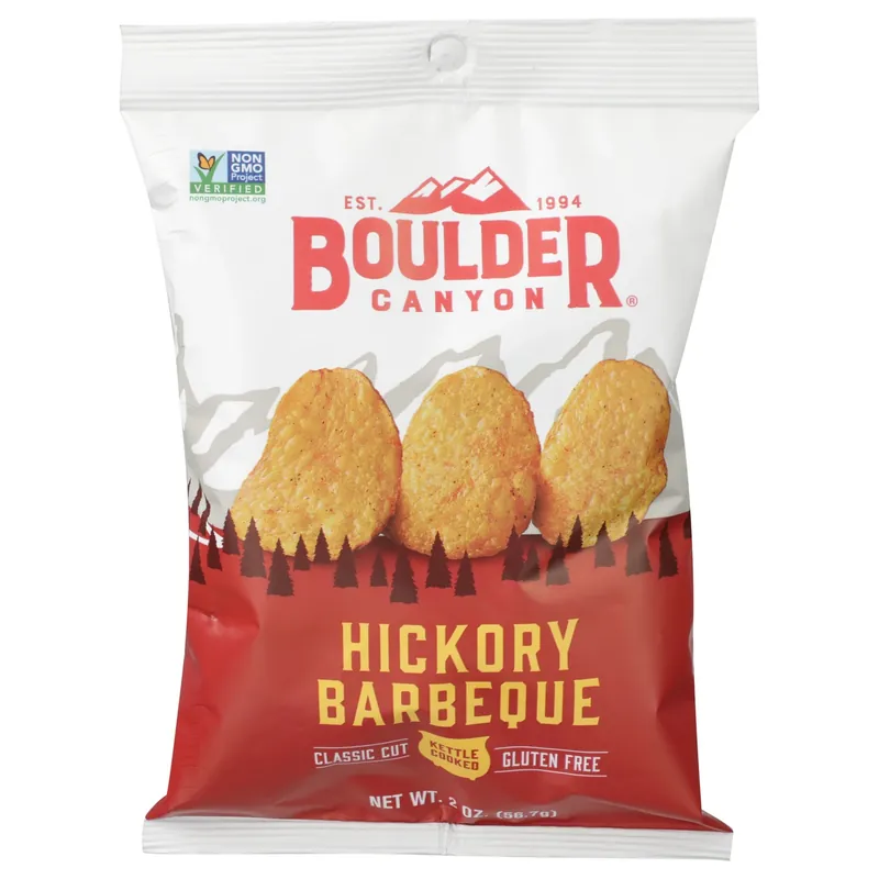 Boulder Canyon Hickory Barbeque Kettle Cooked Potato Chips 2 Oz Pegged
