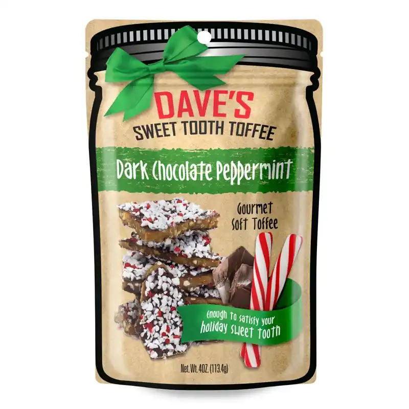 Dave‘s Sweet Tooth Dark Chocolate Peppermint Toffee 4 Oz