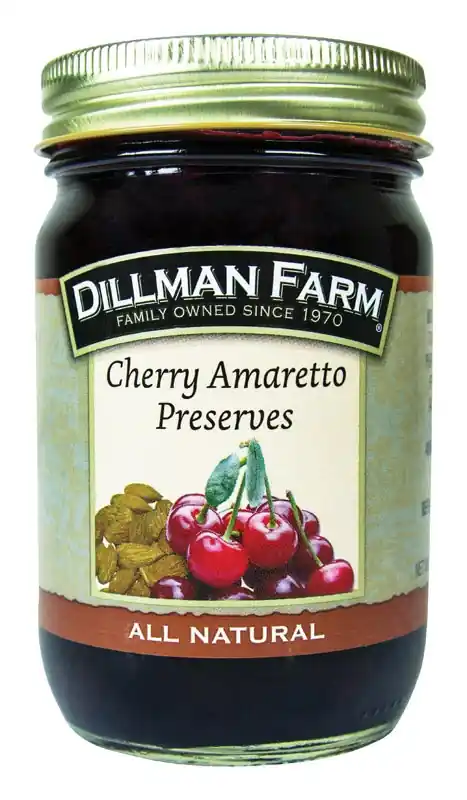 Dillman Farm All Natural Cherry Amaretto Preserves 16 Oz Jar