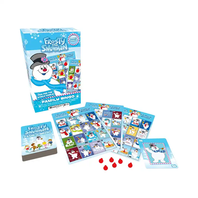 Aquarius Frosty The Snowman Family Bingo Game Set Paper Blue 210 Pieces