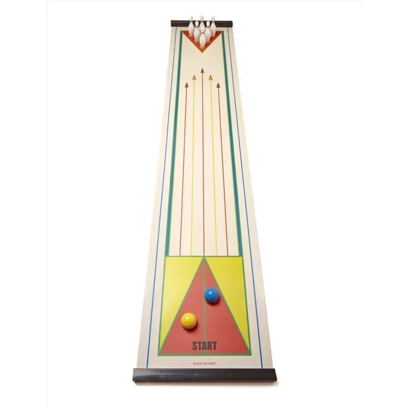 Kikkerland Mini Tabletop Bowling Set – 9‑Piece Indoor Game