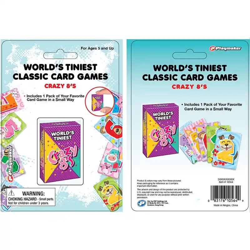 Playmaker Toys World‘s Tiniest Crazy 8‘s Card Game For Ages 3+