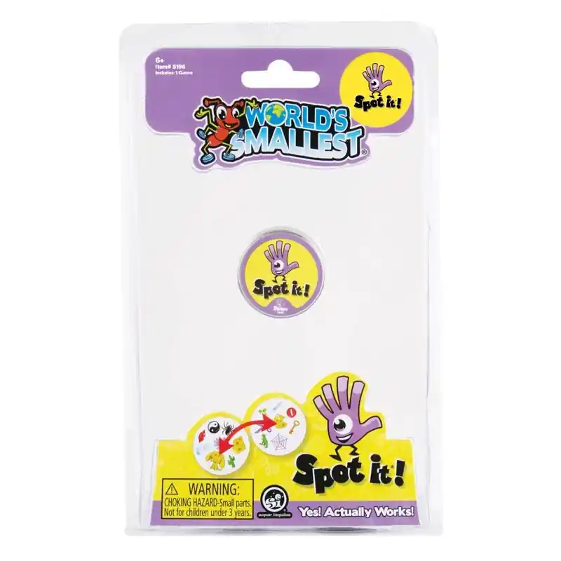 World‘s Smallest Spot It Card Game Multicolored, Ages 6+