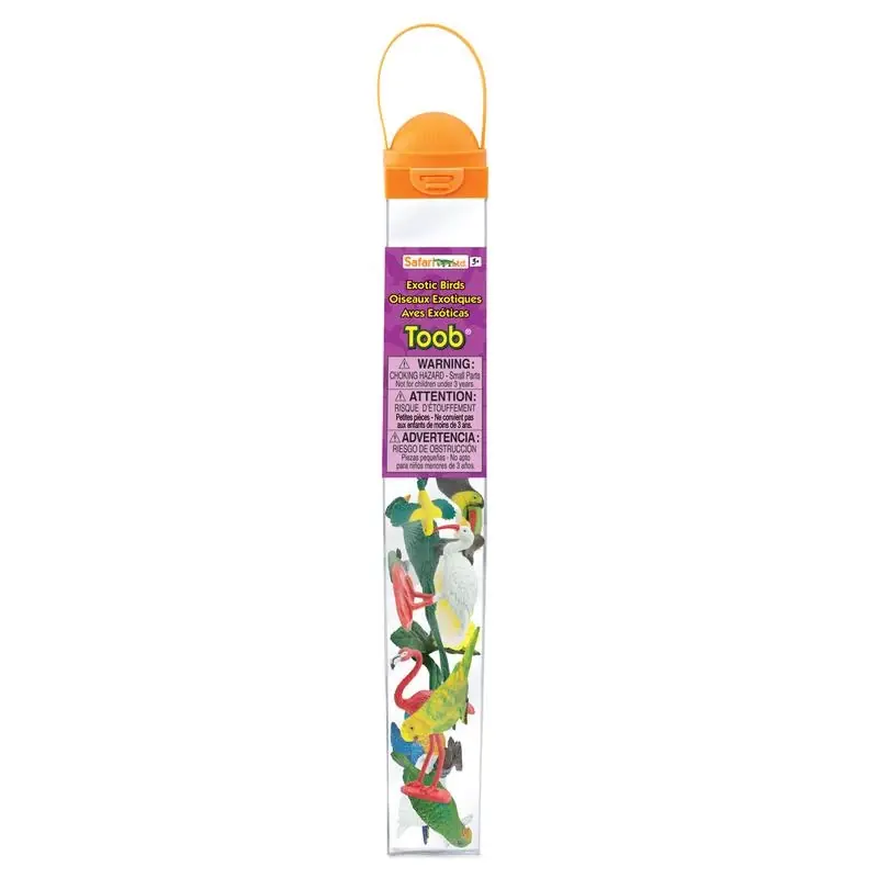 Toob Exotic Birds Toy Set - 11 Multicolor Plastic Figures For Ages 3+