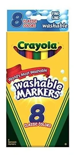 "Crayola Classic Kid‘s Markers, Fine Point, Assorted, 8/Pack (58-7809)"