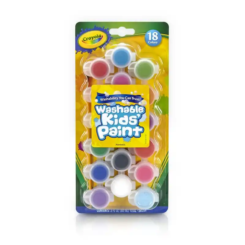 Crayola Kids Washable Paint Set Multicolored 18 Pc