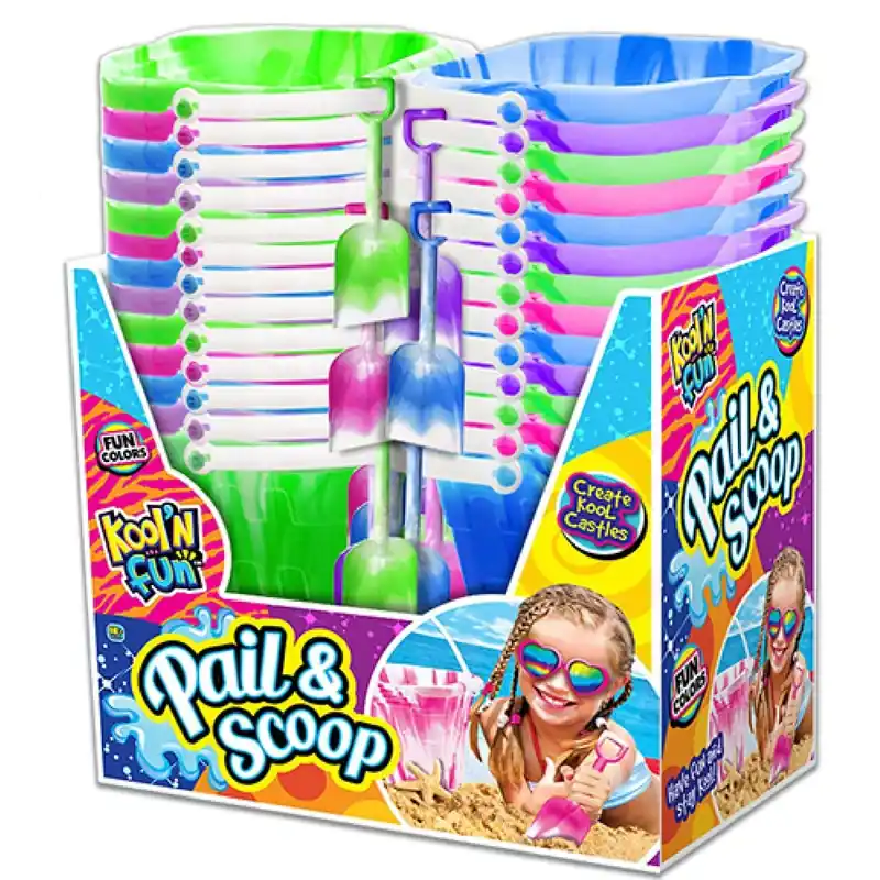 Kool‘n Fun Pail And Scoop Plastic Assorted 2 Piece Set For Kids