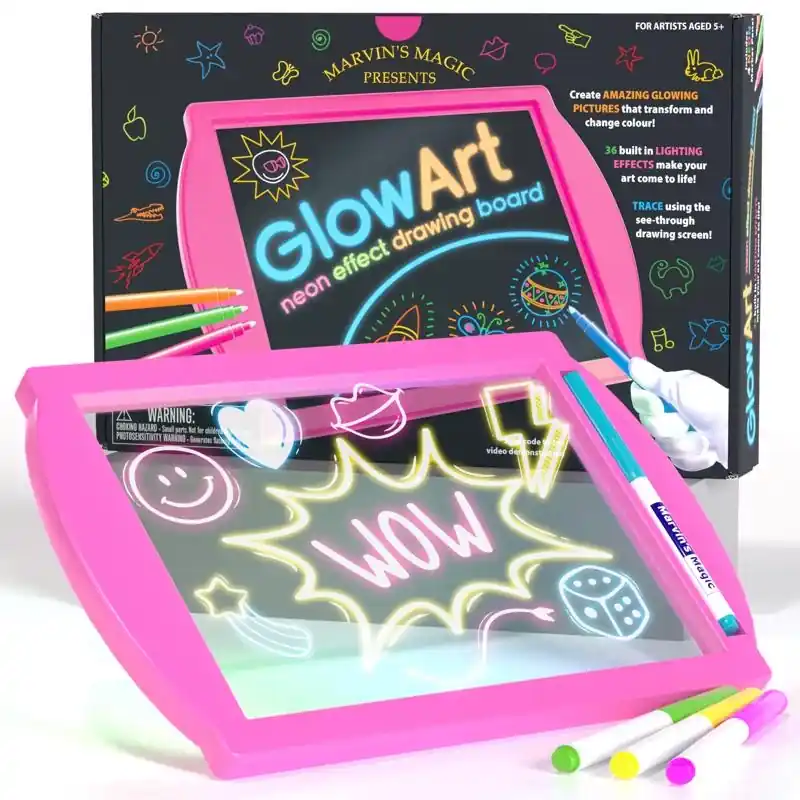 Marvin‘s Magic Glow Art Drawing Board Pink For Ages 5+