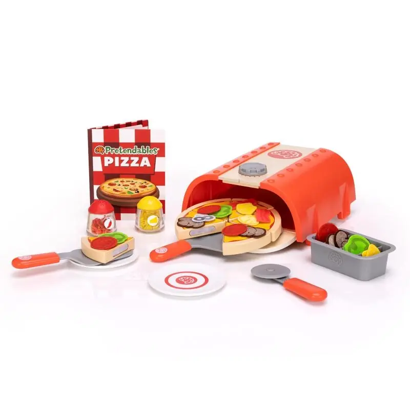 Fat Brain Toy Pretendables Backyard Pizza Oven Set Assorted 14 Pc