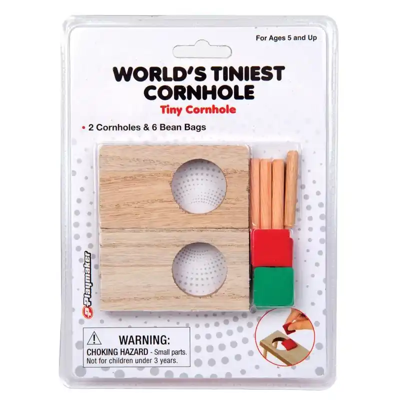World‘s Tiniest Cornhole Game Multicolored 8 Piece Set For Ages 5+