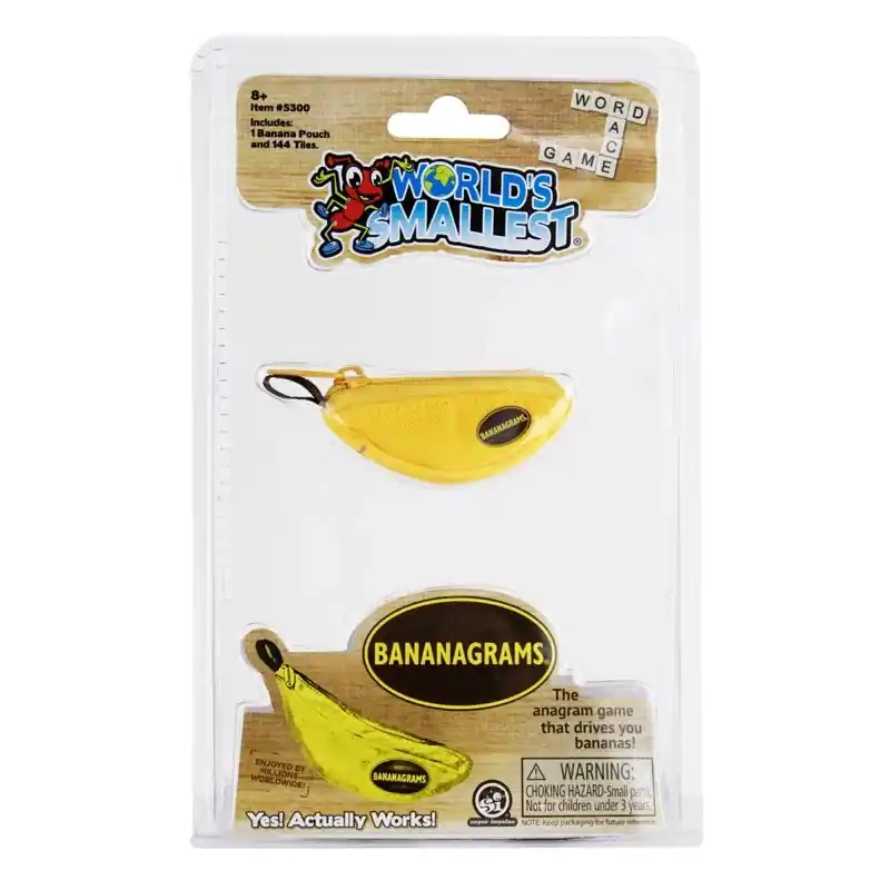 World‘s Smallest Bananagrams Word Game Yellow 145 Pc