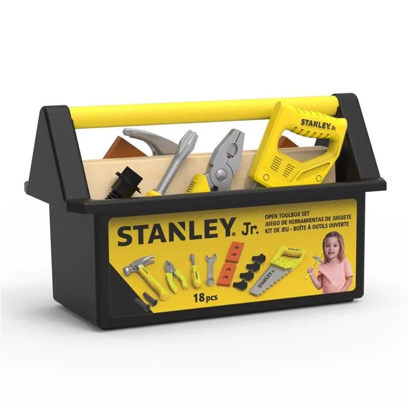 STANLEY Jr. 18‑Piece Multicolor Pretend Play Toolbox Set