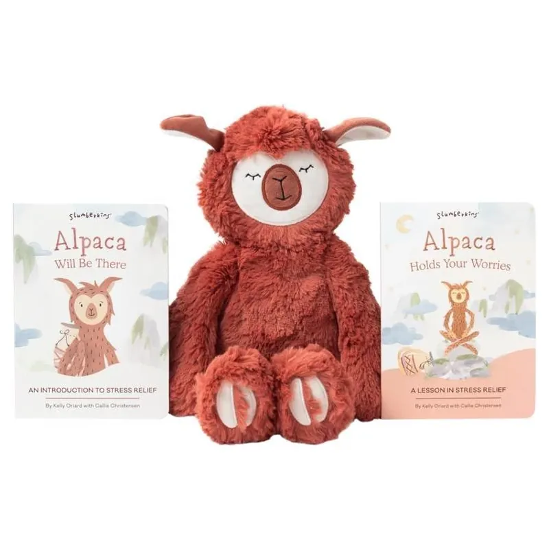 Slumberkins Alpaca Stress‑Relief Plush Toy & Storybook Set – Multicolor 3‑Piece Bundle