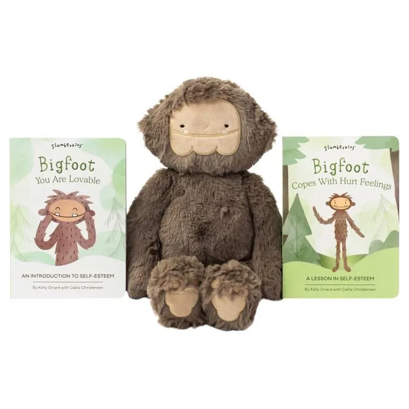 Slumberkins Bigfoot Self‑Esteem Plush & Storybook Set – Brown, 3‑Piece Companion