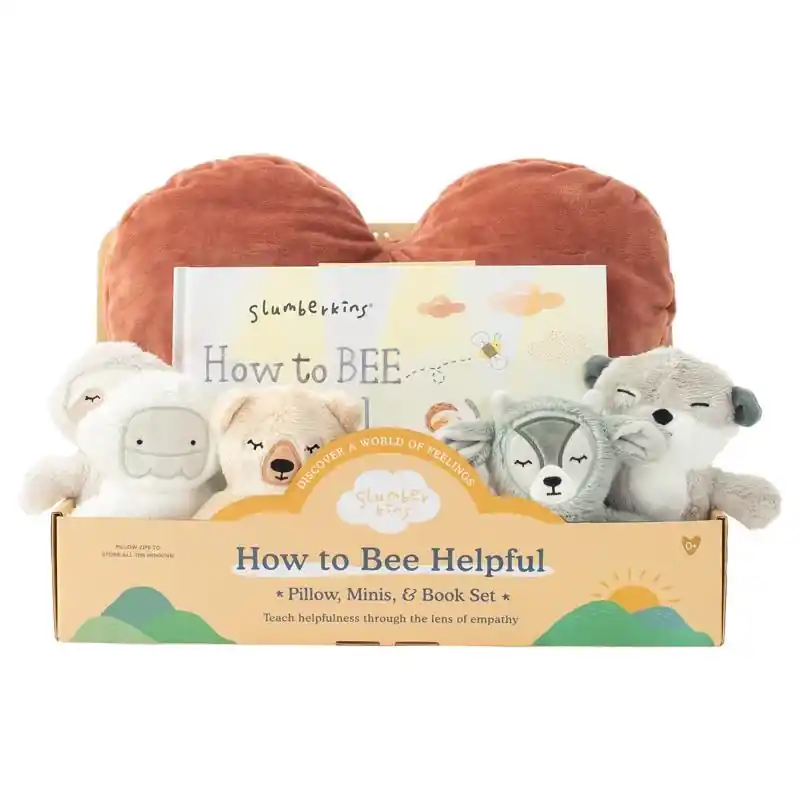 Slumberkins How To Bee Helpful Pillow & Book Set Assorted 7 Pc