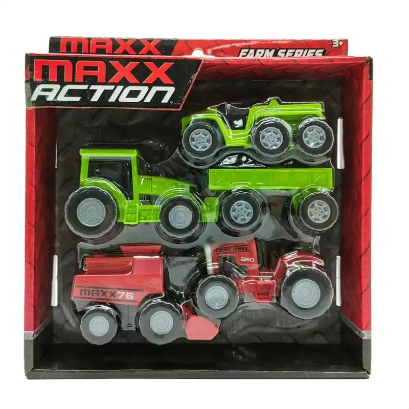 Maxx Action Farm Micro Vehicles Assorted 5 Pc