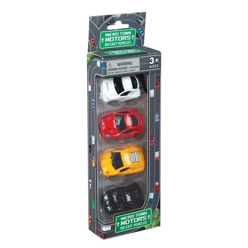Playmaker Toys Assorted Die‑Cast Race Car Set – 4 Pack