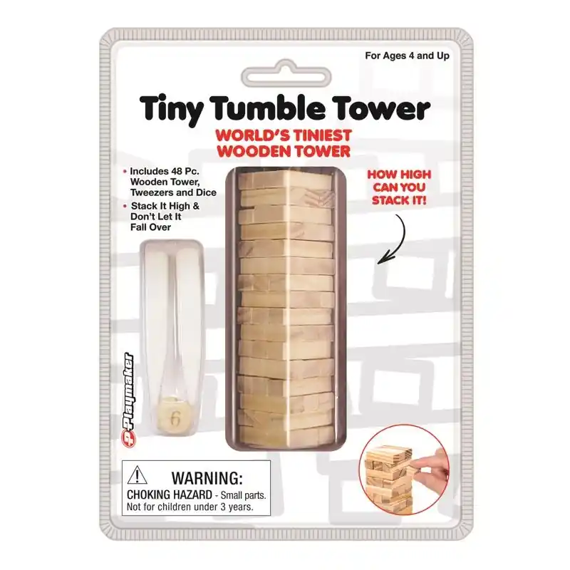 Tiny Tumble Tower Wooden Game 48 Pieces For Ages 4 And Up