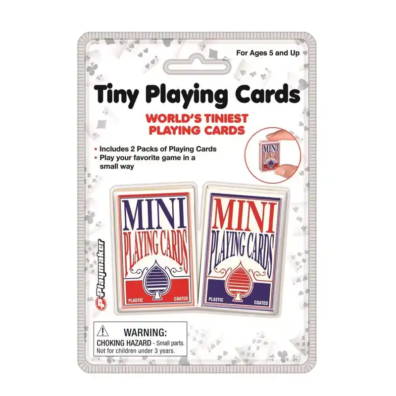 Tiny Playing Cards Set - Plastic Blue And Red, 2 Pieces