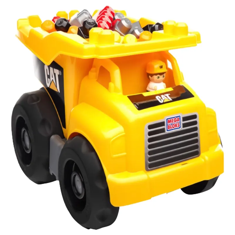 Cat Dump Truck Plastic Multicolored 25 Piece Set With Moveable Bin
