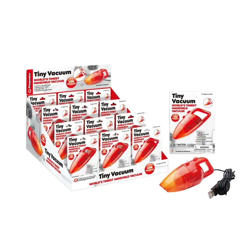 Tiny Vacuum Toy - World‘s Tiniest Handheld Vacuum, Usb Powered, Red