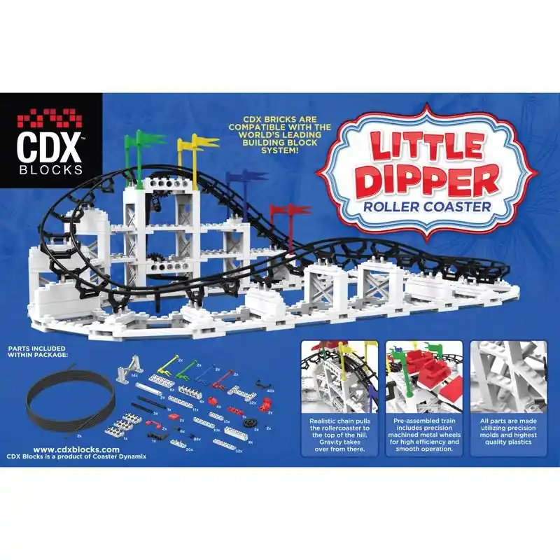Cdx Blocks Little Dipper Roller Coaster 332 Piece Set Multicolored
