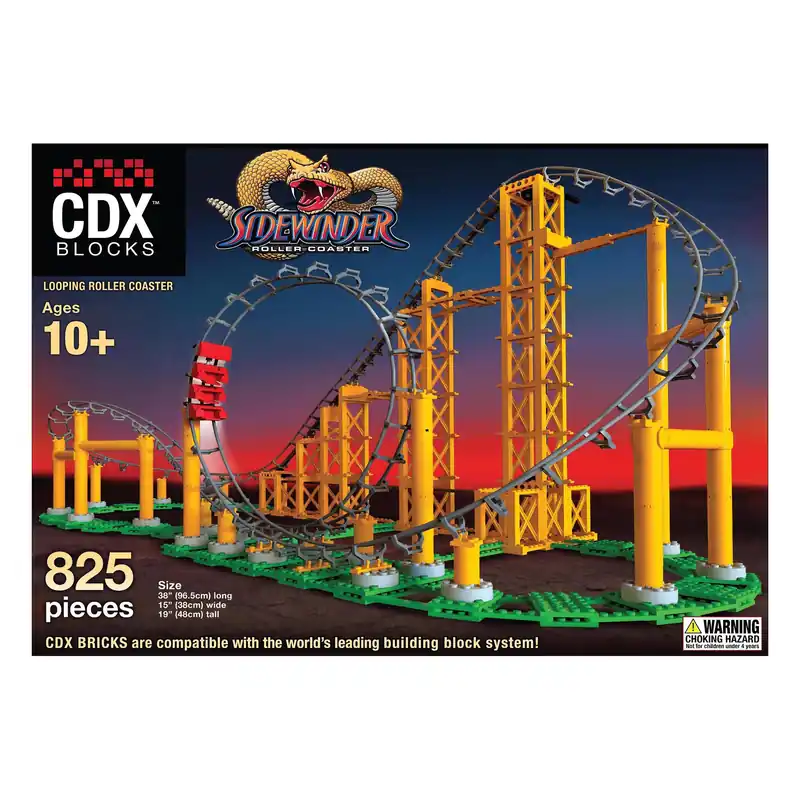 Cdx Blocks Sidewinder Roller Coaster Metal/plastic Multicolored 825 Pieces