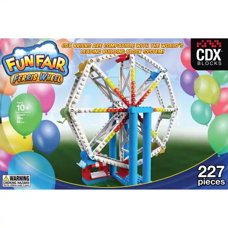 Brick Amusement Park Ride Kit 227 Pieces Multicolored