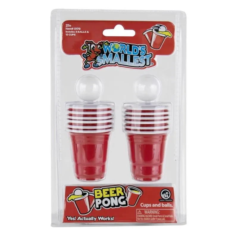 World‘s Smallest Red & White 16‑Piece Compact Beer Pong Set – Portable Party Game