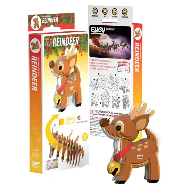 Safari Ltd. Eugy Reindeer 3d Puzzle Multicolored Cardboard 6+