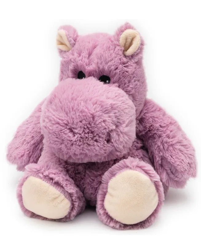 Microwavable Plush Hippo Stuffed Animal - 13 Inches, Purple