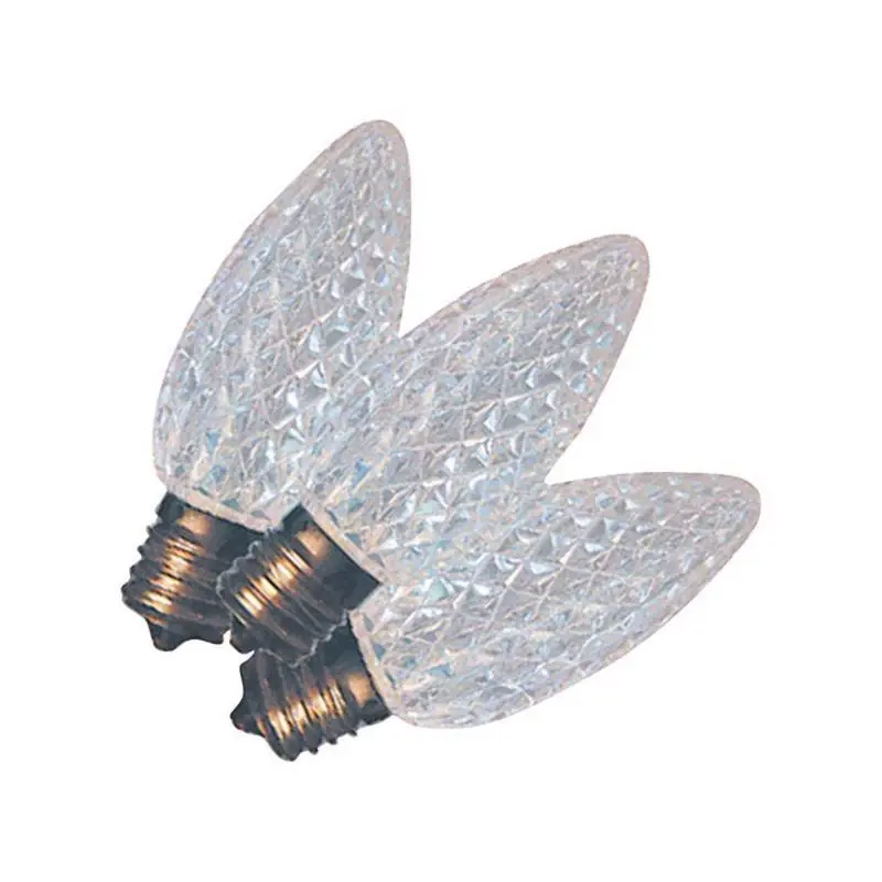Led C9 Cool White Replacement Christmas Light Bulbs 25 Count