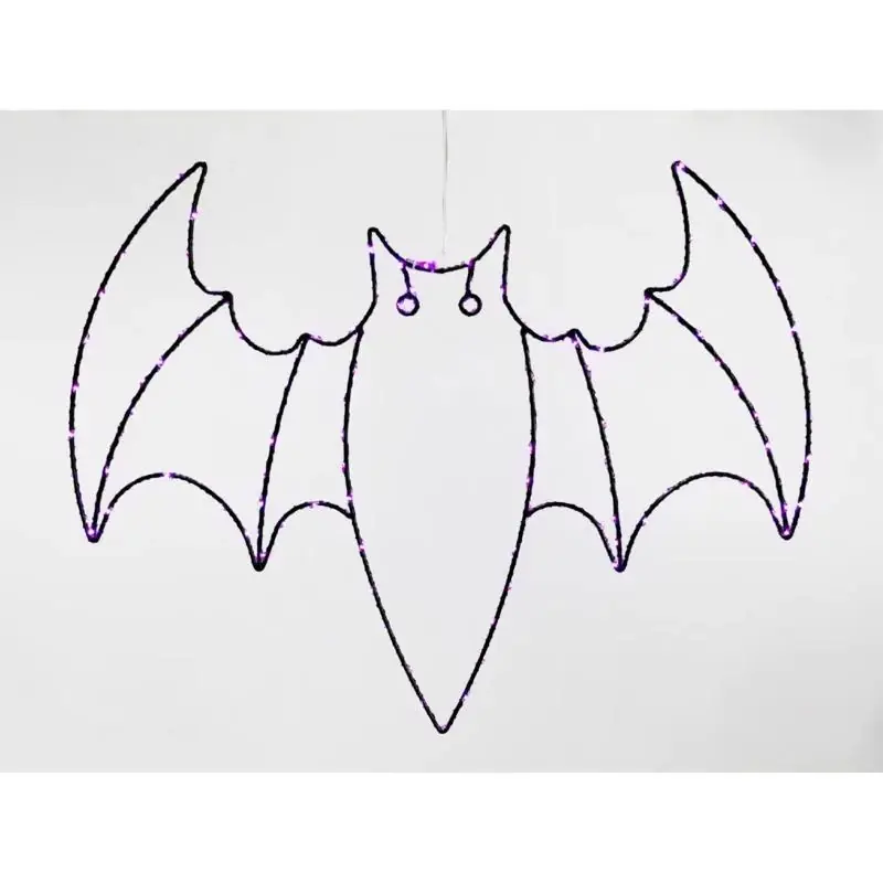 Celebrations Purple 120 Ct 15 In. LED Prelit Illuminated Bat Halloween Decor