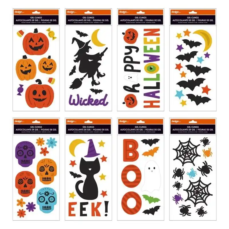 IG Design Halloween Gel Clings – Reusable Window Décor