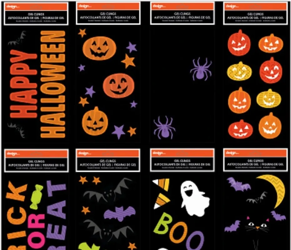 5.5 X 12 Inch Halloween Gel Clings - Spooky Decor For Windows