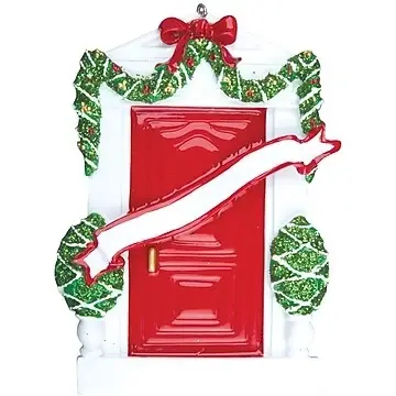 Red Door Personalized Christmas Tree Ornament For New Home Apartment