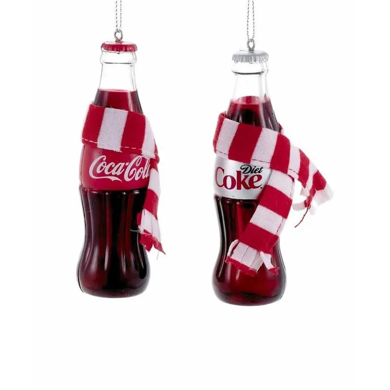 Kurt S. Adler Coke And Diet Coke Bottle Ornaments 4.75 In.