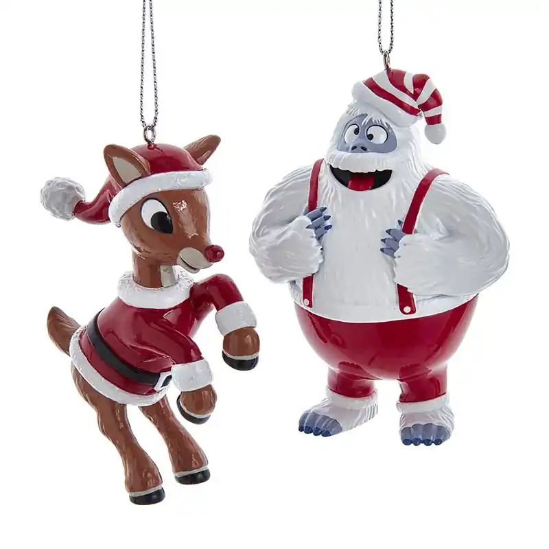 Kurt S. Adler Rudolph And Bumble Christmas Ornaments, 6.8 X 12.5 X 15.85 Inches